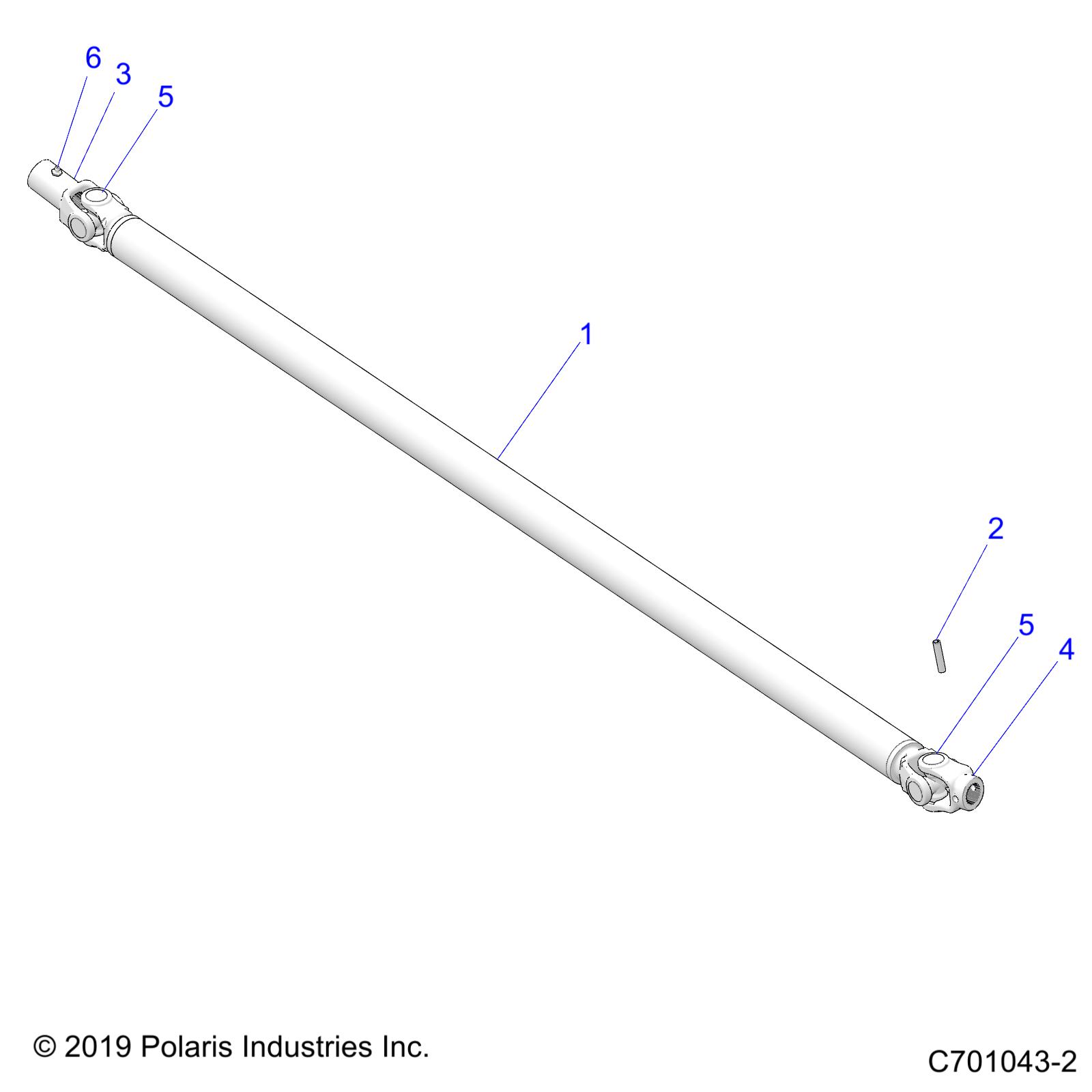 DRIVE TRAIN, FRONT PROP SHAFT - Z21CHA57A2/K2/E57AK (C701043-2)