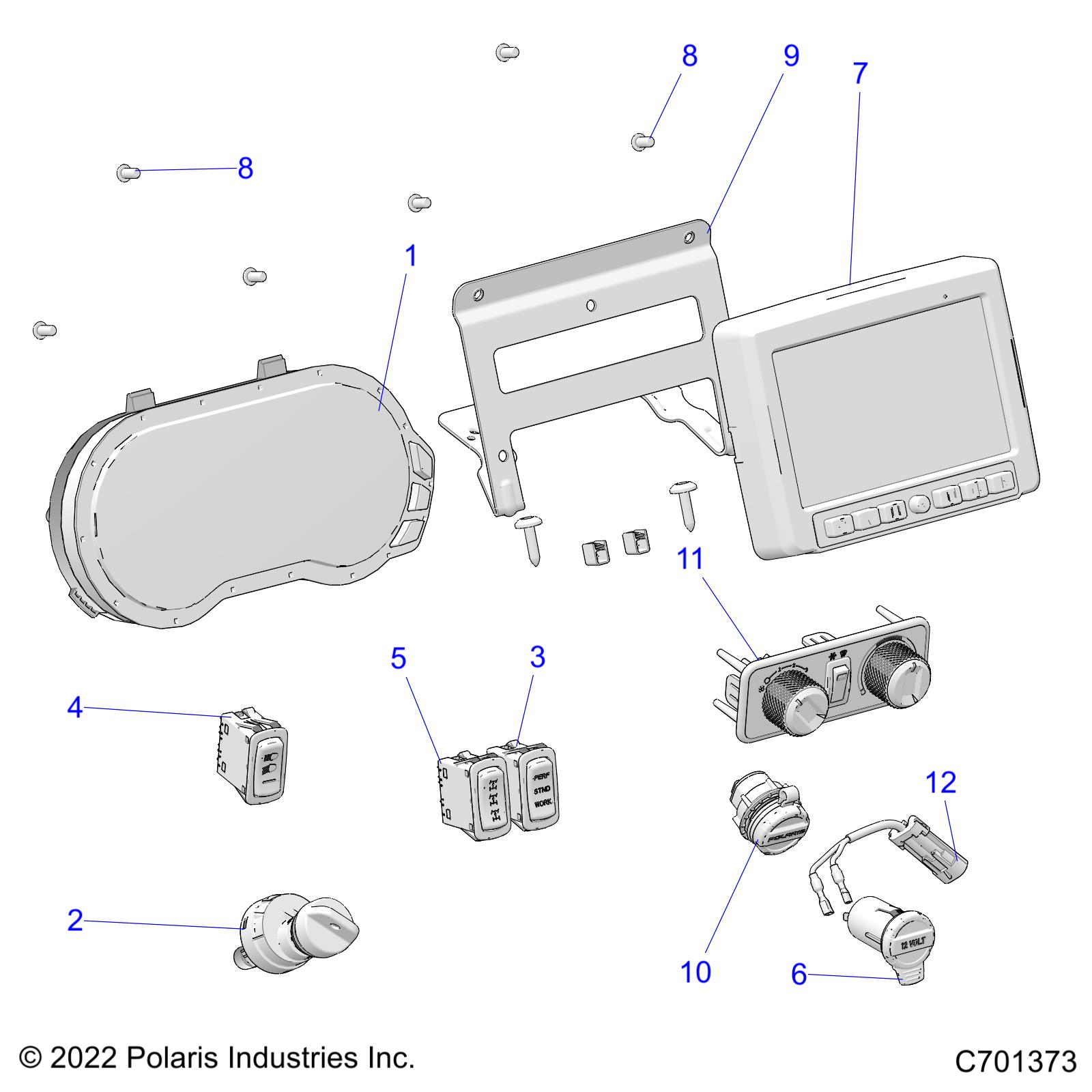 ELECTRICAL, DASH INSTRUMENTS - R22RSY99A9/AC/AM/AS/B9/BC/BM/BS/1A9/AC/AM/AS/B9/BC/BM/BS (C701373)