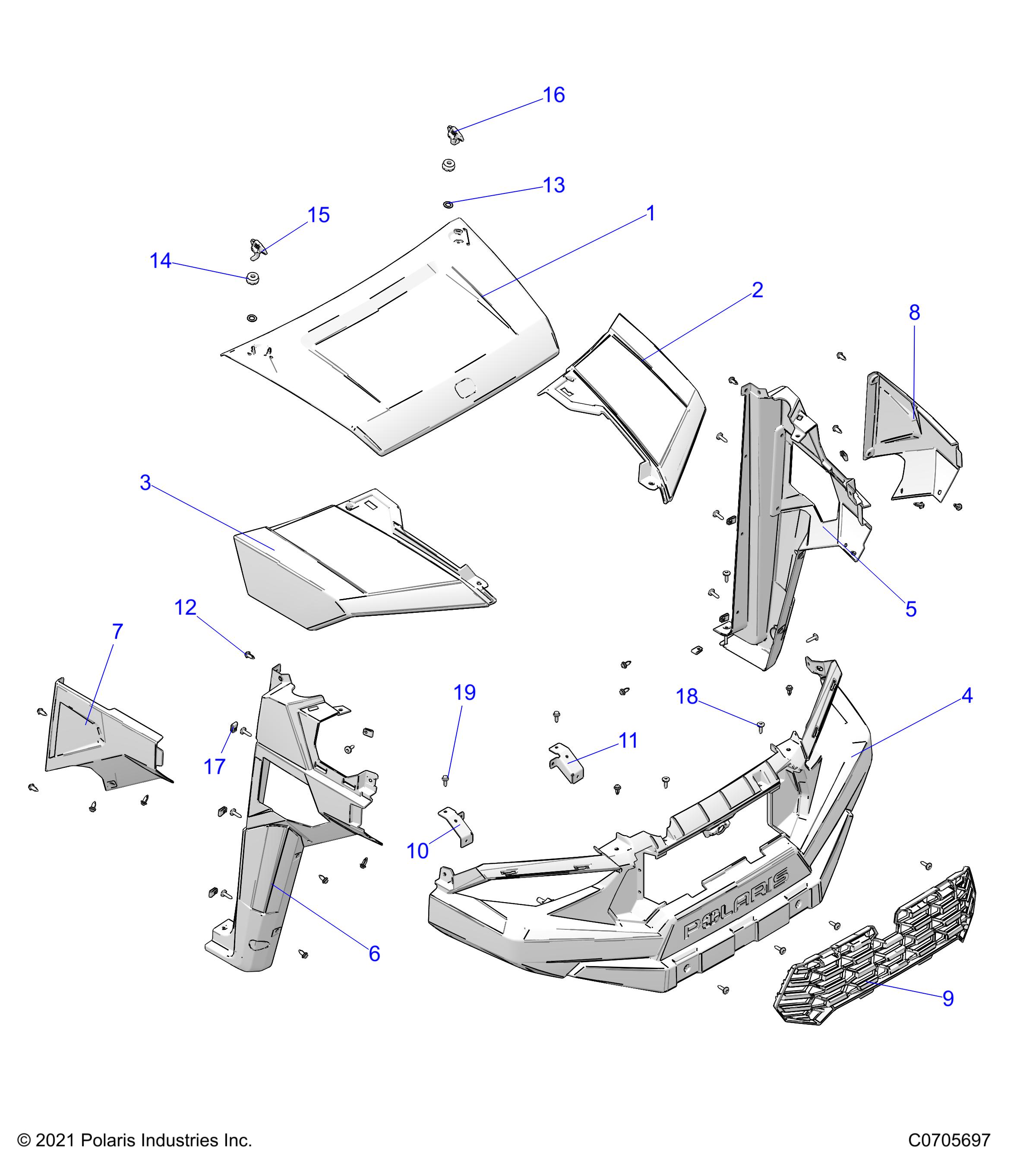 BODY, HOOD, and FRONT FENDERS - D23M4A57B4/G57B4/U57B4/W57B4 (C0705697)