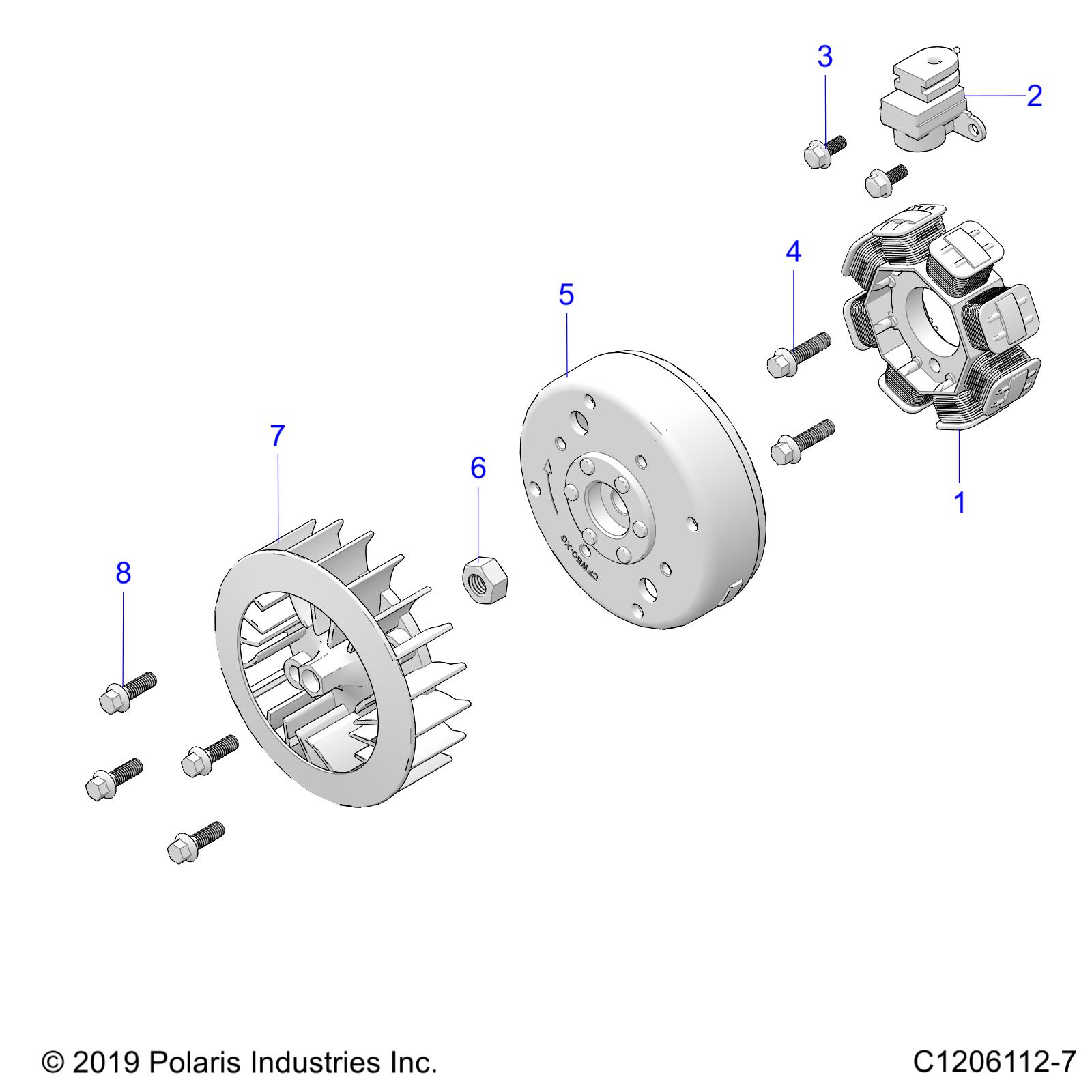 ENGINE, STATOR AND FLYWHEEL - A24HBB07N6/N7 (C1206112-7)