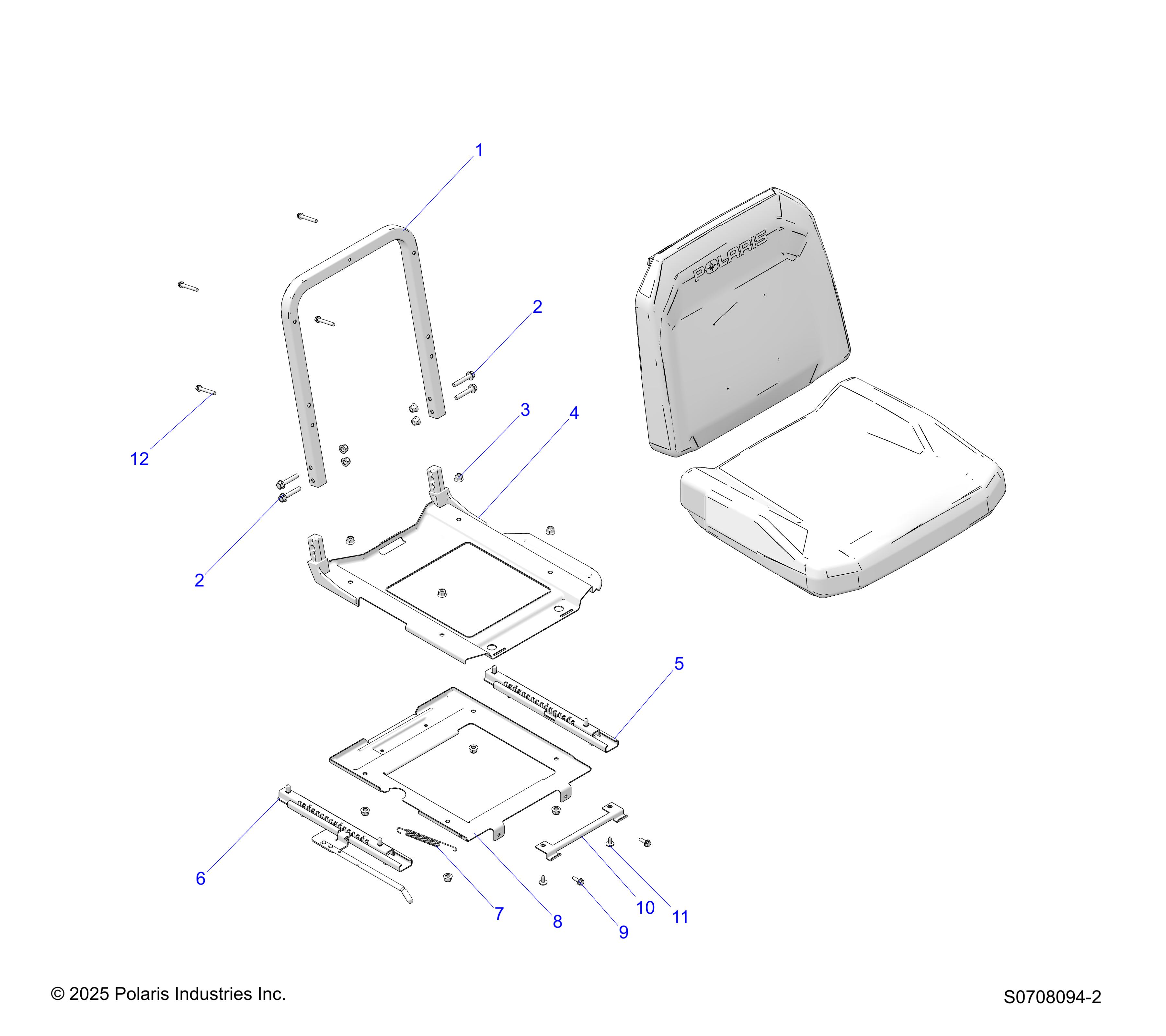 BODY, SEAT SLIDER, DRIVER