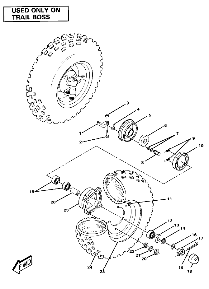 Front Wheel Assembly-Trail Boss (4911701170026A)