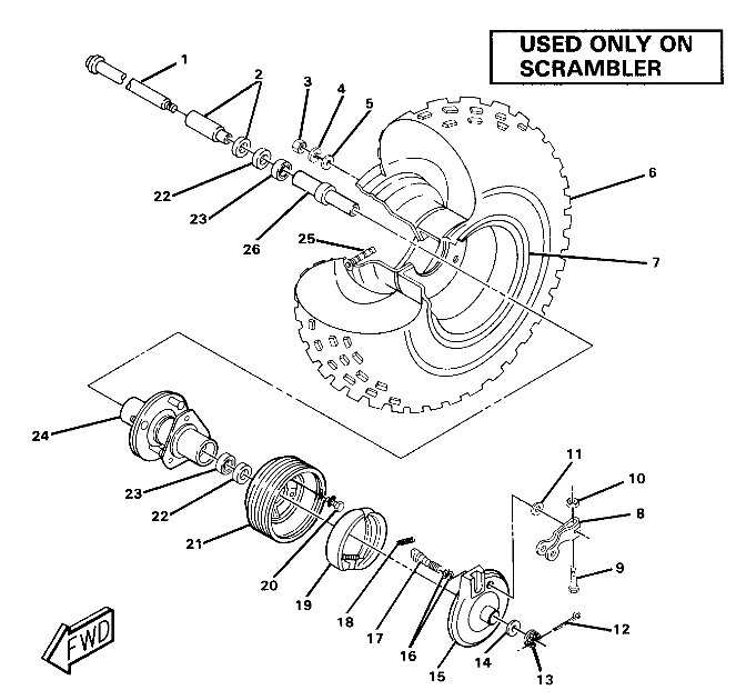 Front Wheel and  Brake Assembly. (4911701170030A)