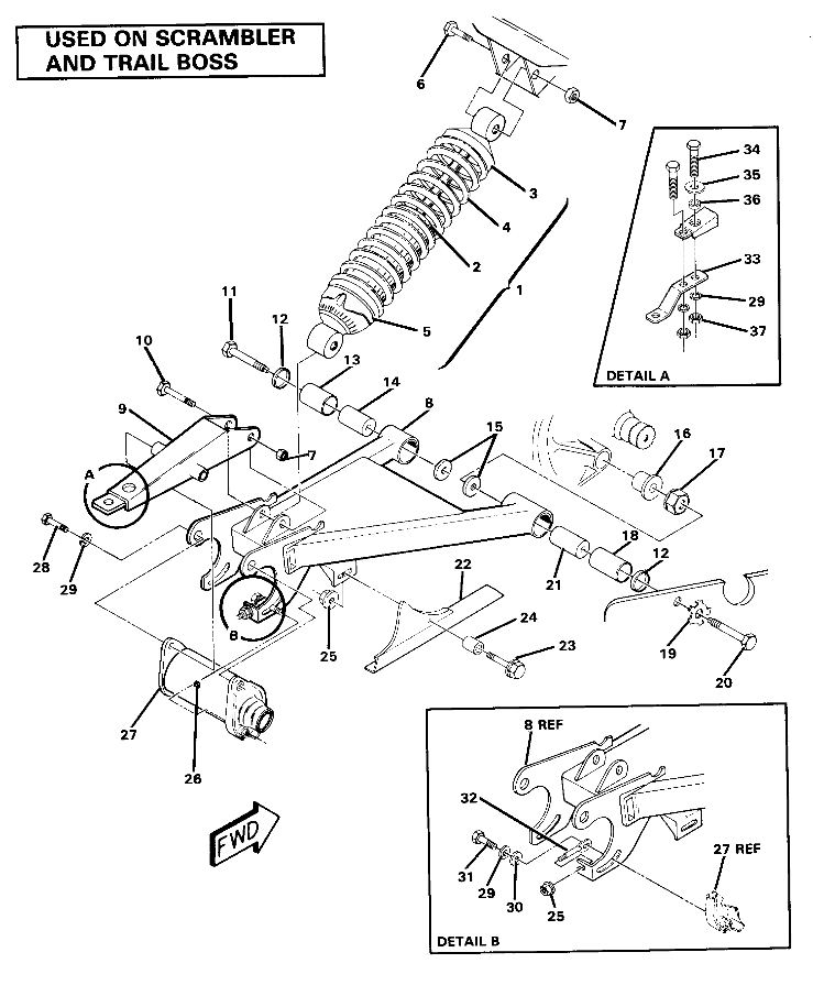 Swing Arm Weldment and  Rear Shock Assembly (4911701170032A)