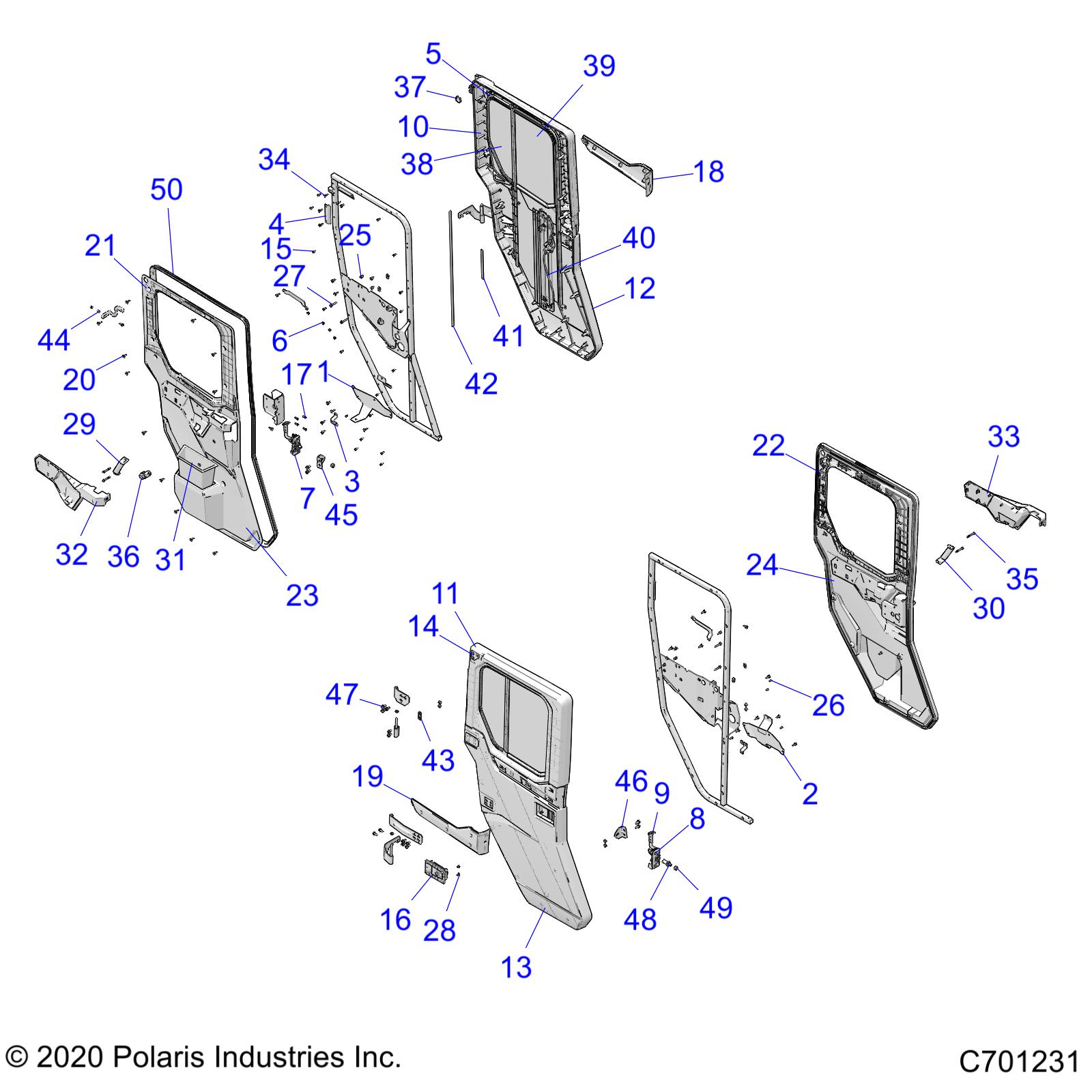 BODY, DOOR, REAR, FULL - R21RSU99A9/AC/AP/AW/B9/BC/BP/BW (C701231)