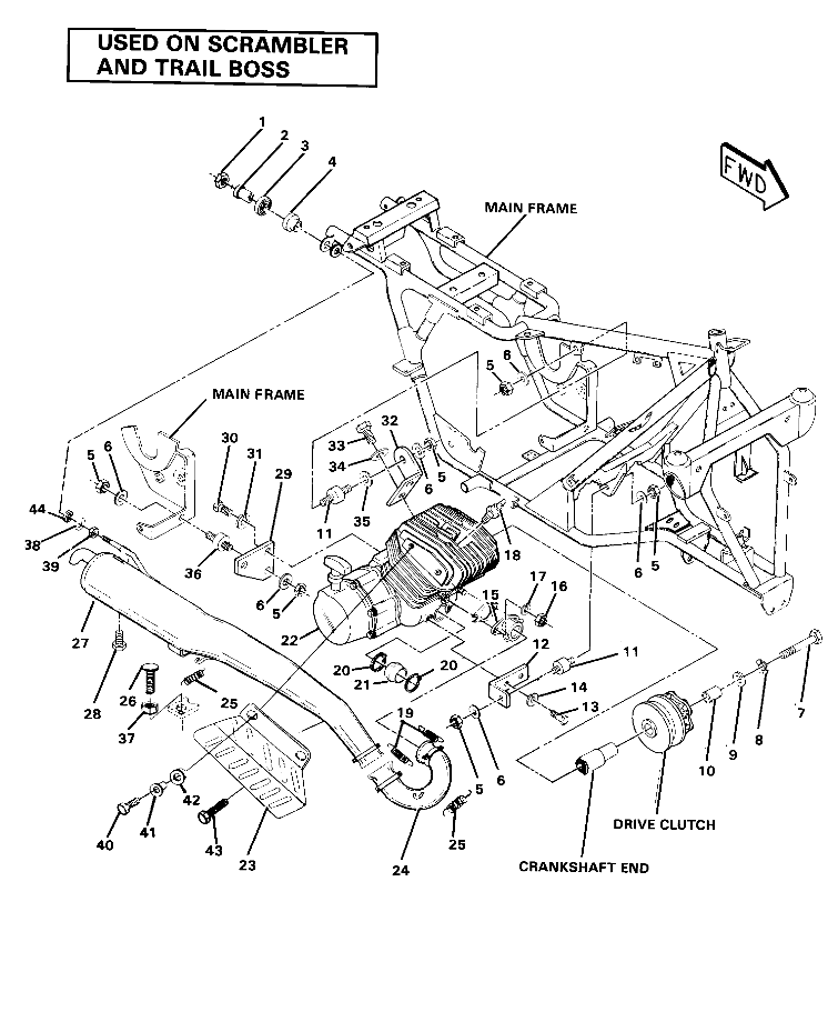 Engine and Muffler Mounting (4911991199008A)