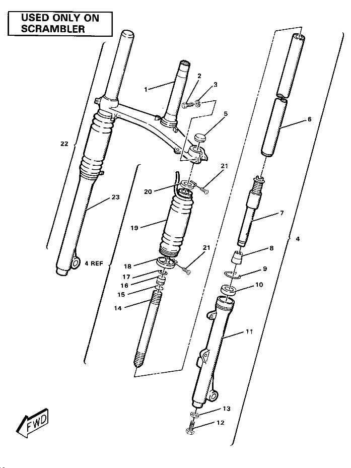 Front Fork Assembly-Scrambler (4911991199020A)