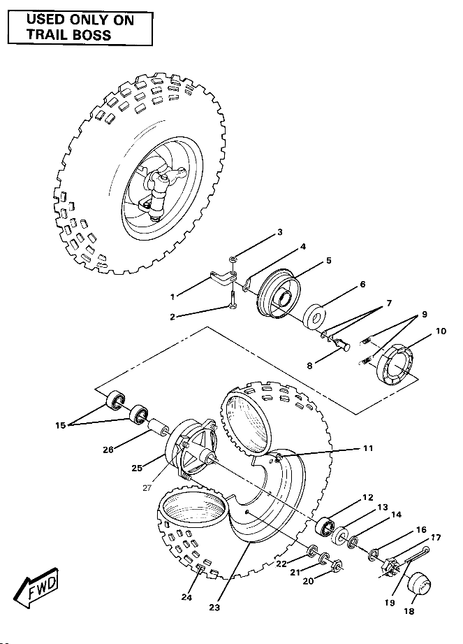 Front Wheel Assembly-Trail Boss (4911991199026A)