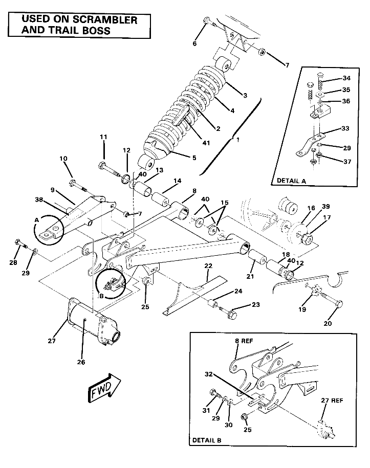 Swing Arm Weldment and Rear Shock Assembly (4911991199032A)