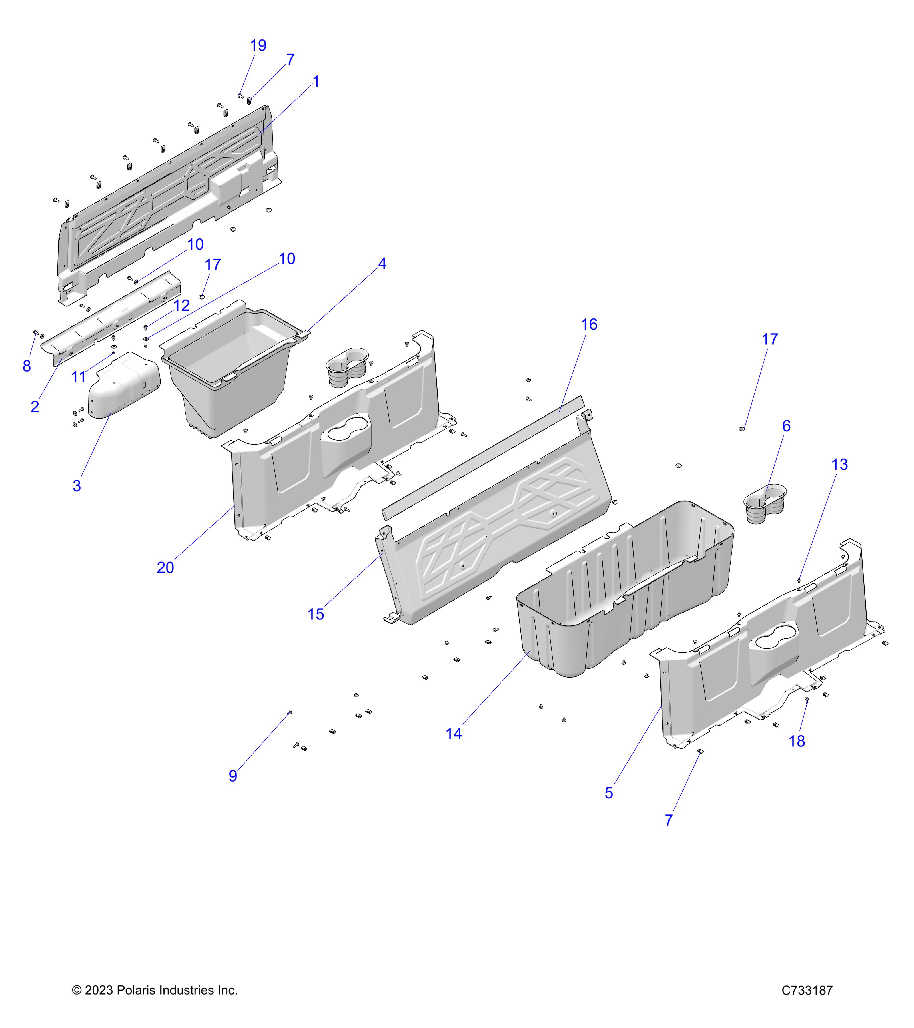 BODY, FLOOR CLOSEOFFS AND BIN - R24M4U57Z4/B4/Z9/B9 (C733187)