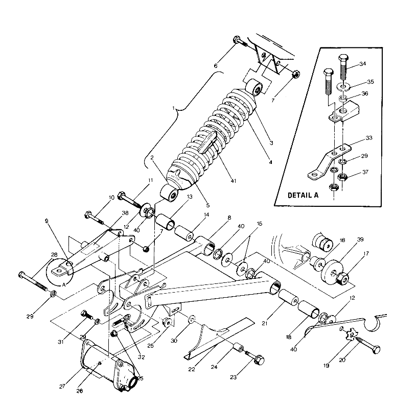 Swing Arm Weldment and  Rear Shock Assembly (4913491349021A)