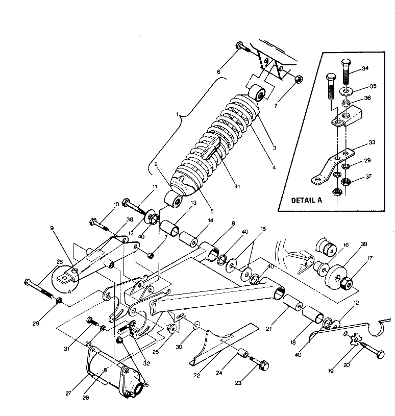 Swing Arm Weldment & Rear Shock Assembly (4913511351021A)