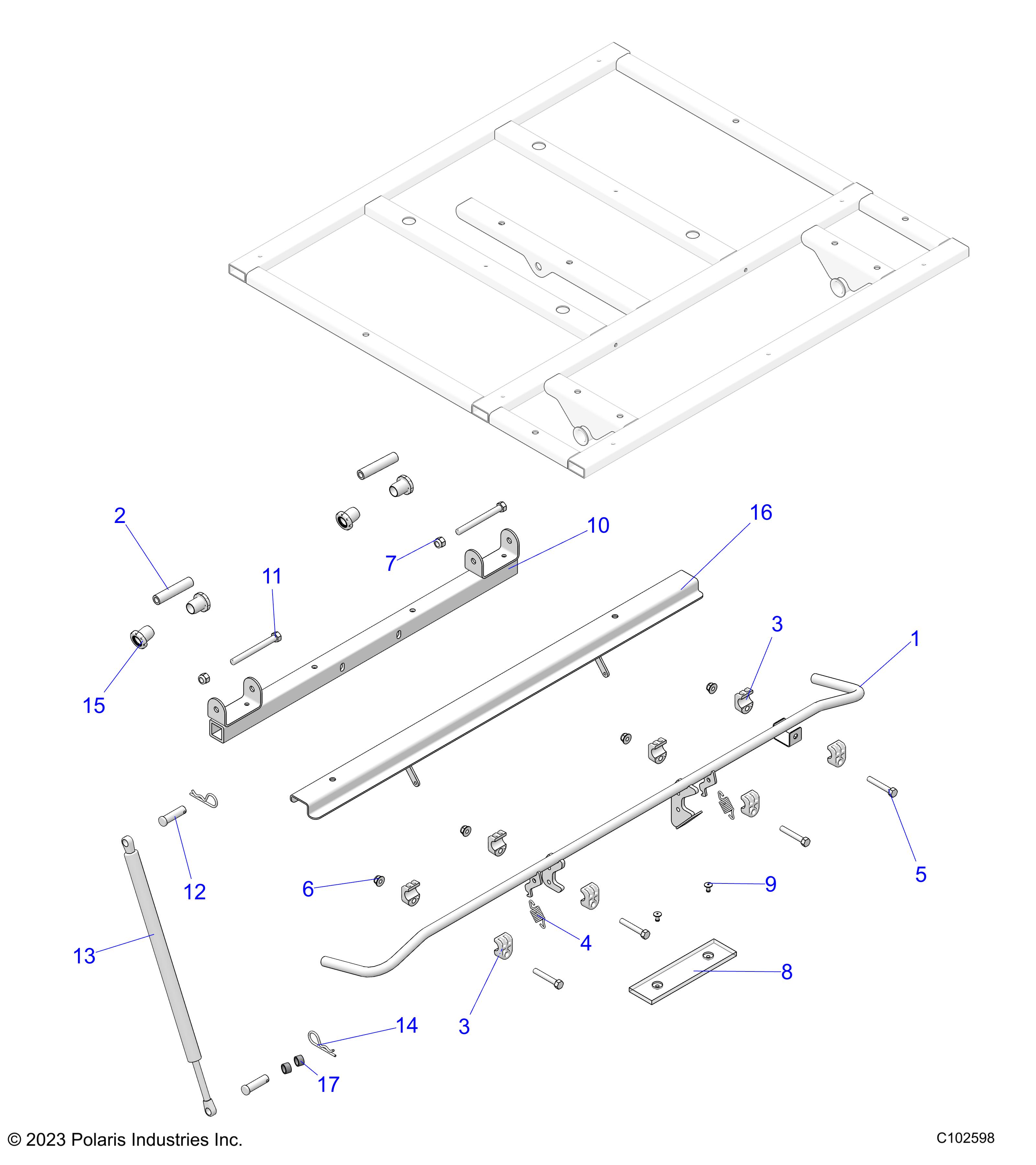 BODY, DUMP BOX LEVER and SHOCK MOUNTING - A25SKE57C1/CK (C102598)