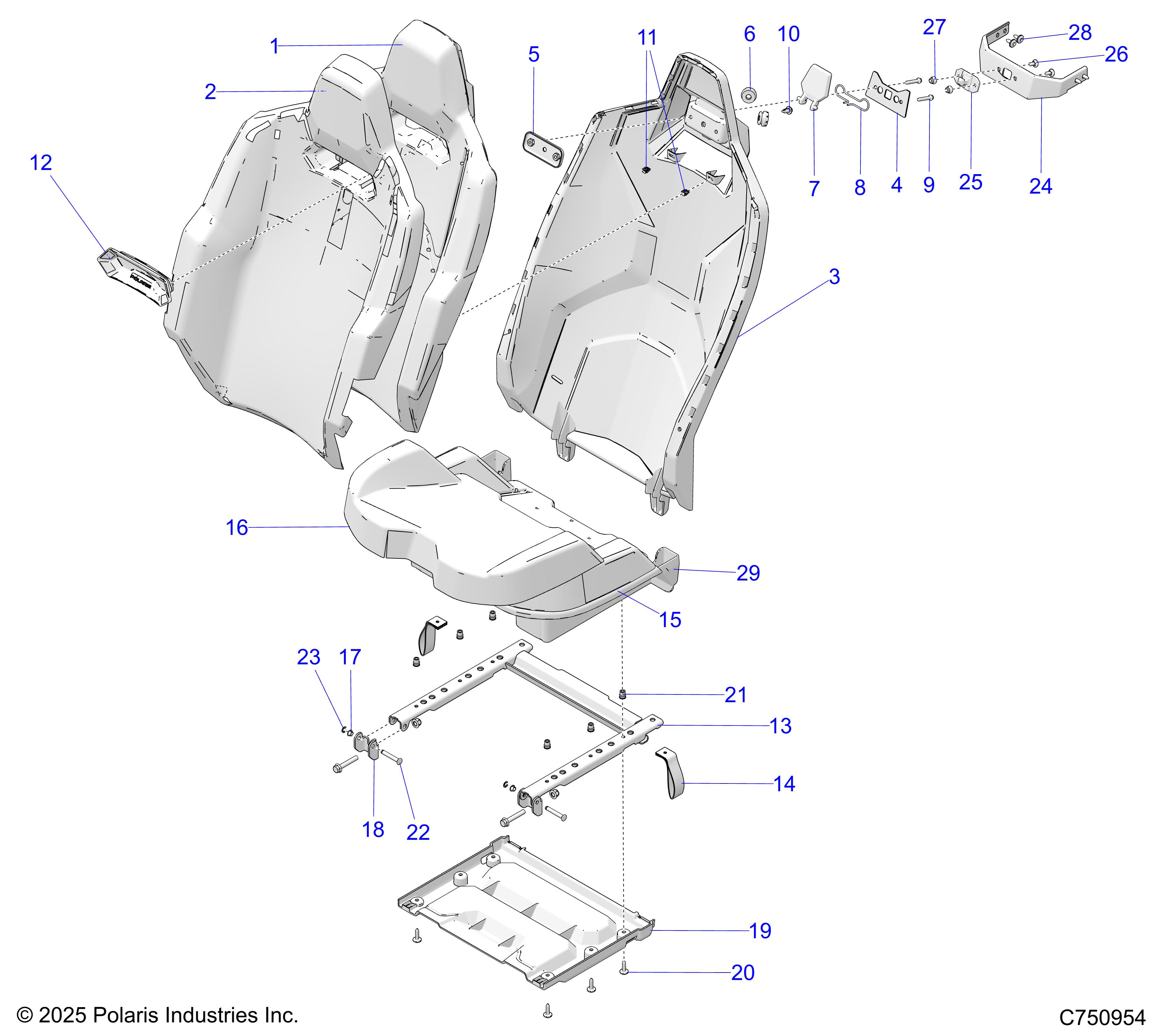 BODY, SEAT ASM, & MOUNTING, REAR - Z26X4D92SH/SN (C750954)