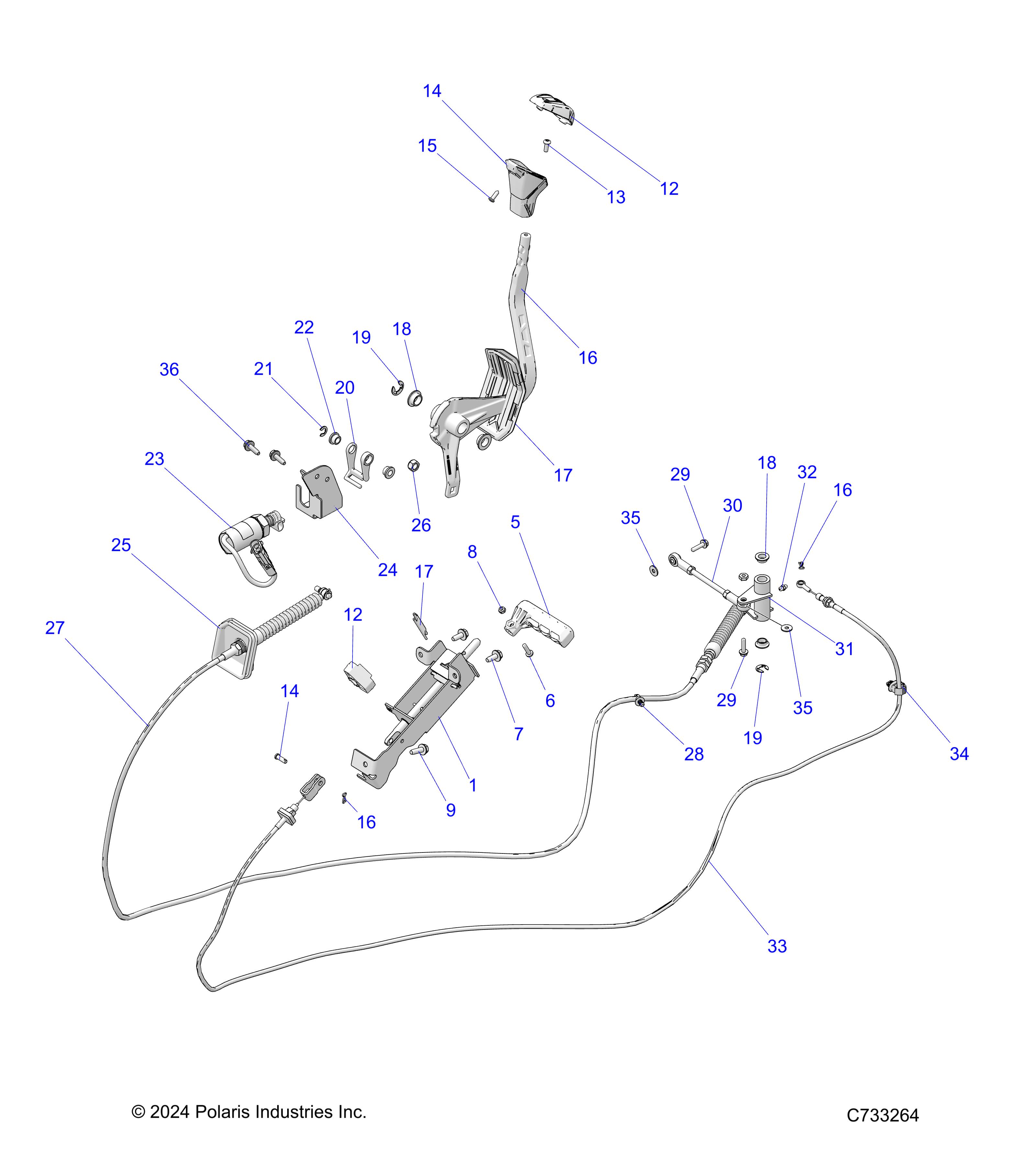 DRIVE TRAIN, GEAR SELECTOR - R24XAL1RAH/BH/AS/BS (C733264)