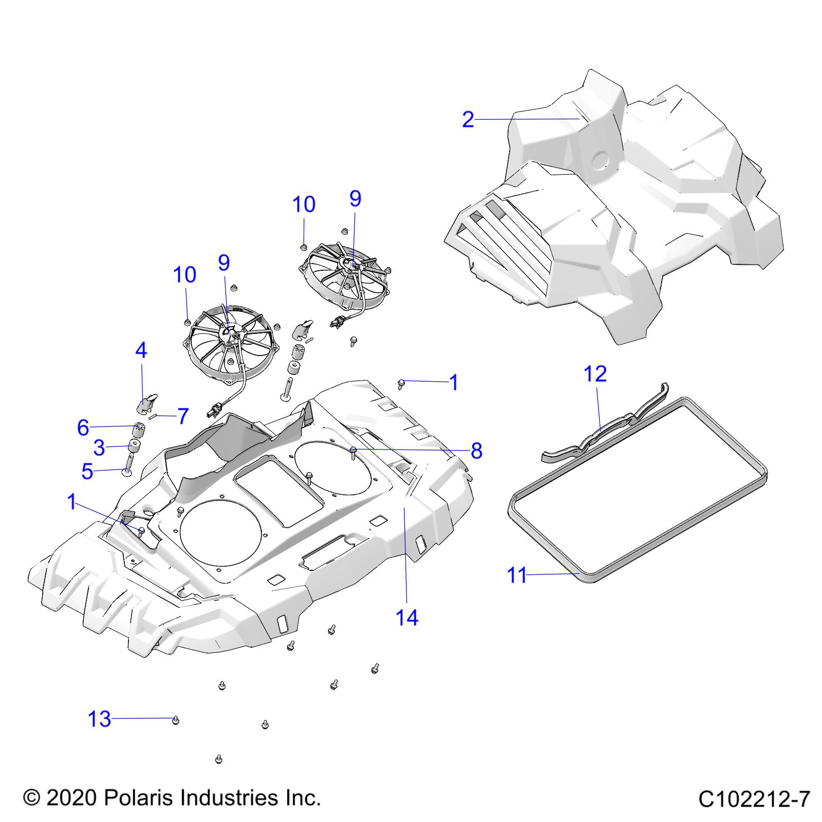 ENGINE, COOLING SYSTEM, FANS AND SHROUDS - A20SXM95AL/CAL (C102212-7)