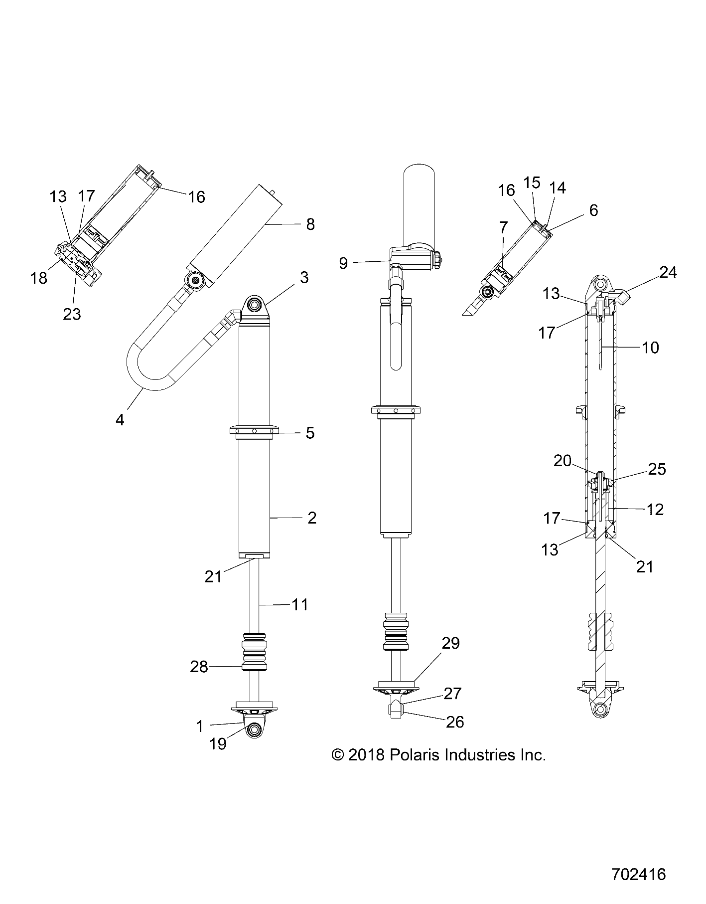 SUSPENSION, REAR SHOCK INTERNALS - Z21S1E99AR/BR (702416)