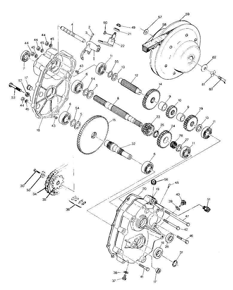 Gearcase Assembly 1988 2X4 Update - 4/14/88 (4914771477025A)