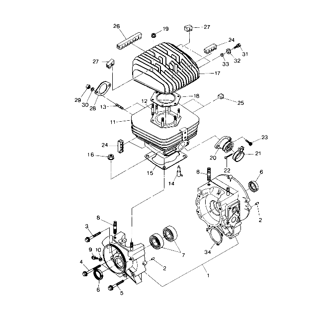 Crankcase and Cylinder Assembly (4914781478031A)