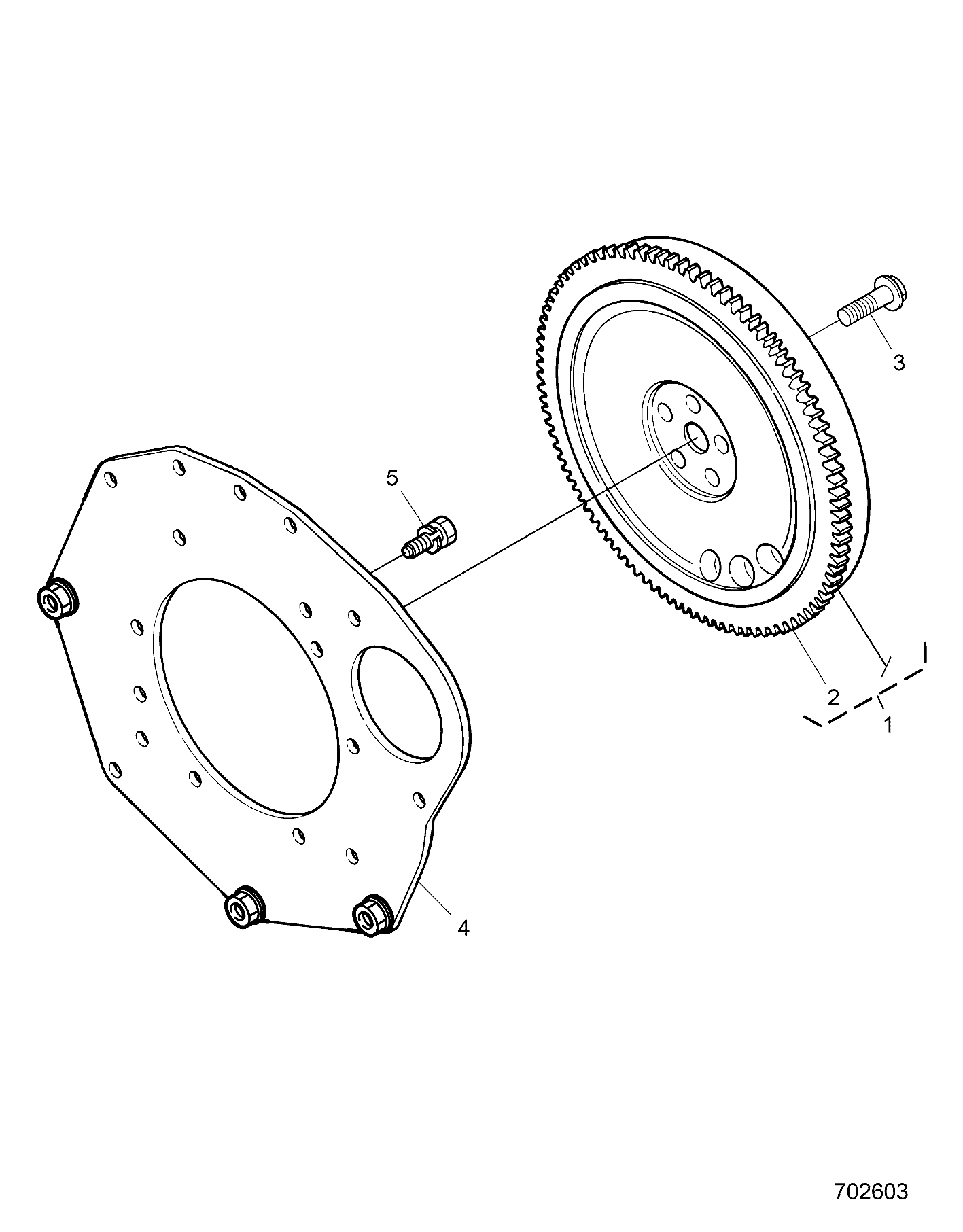 ENGINE, FLYWHEEL - D24P2AD4B4/ED4B4/FD4B4/GD4B4/UD4B4/VD4B4/WD4B4/YD4B4 (702603)