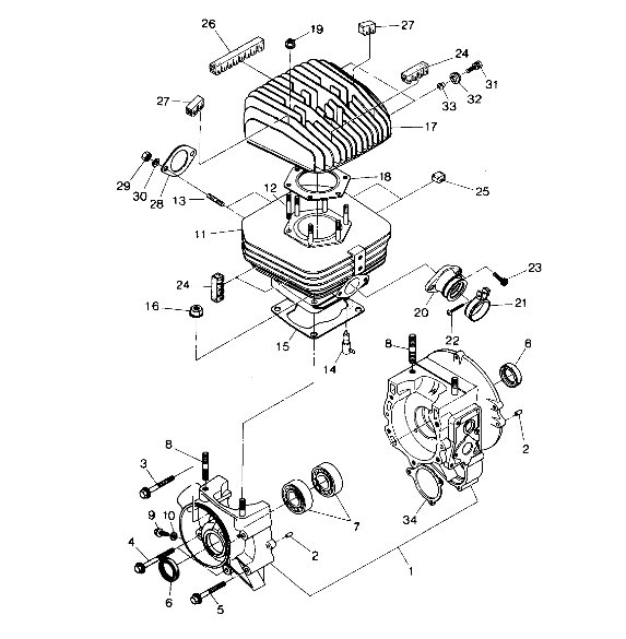 Crankcase and Cylinder Assembly (4914891489031A)