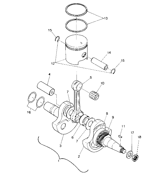 Crankshaft and Piston Assembly (4914891489032A)