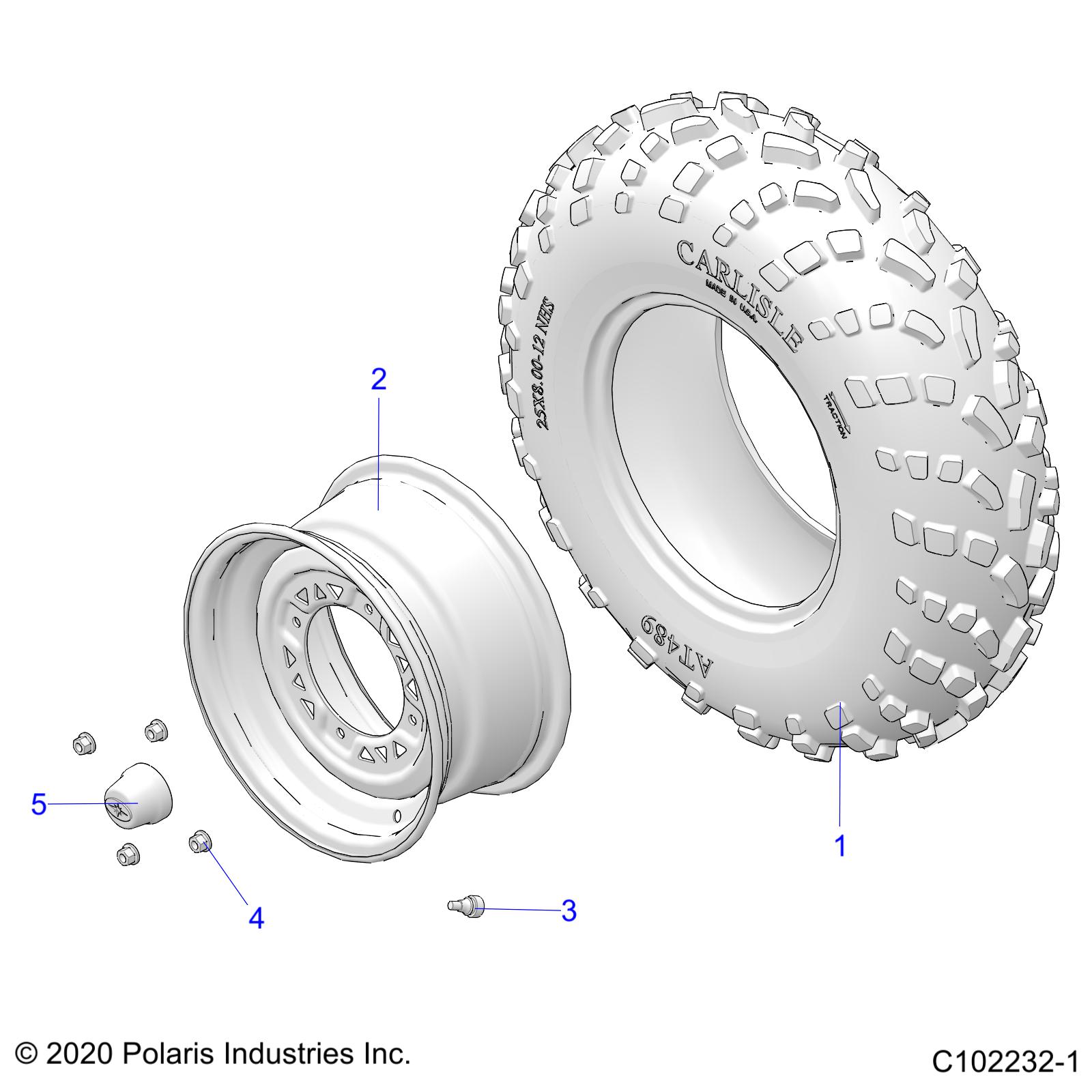 WHEELS, FRONT TIRE - A22SDE57A4/B4 (C102232-1)