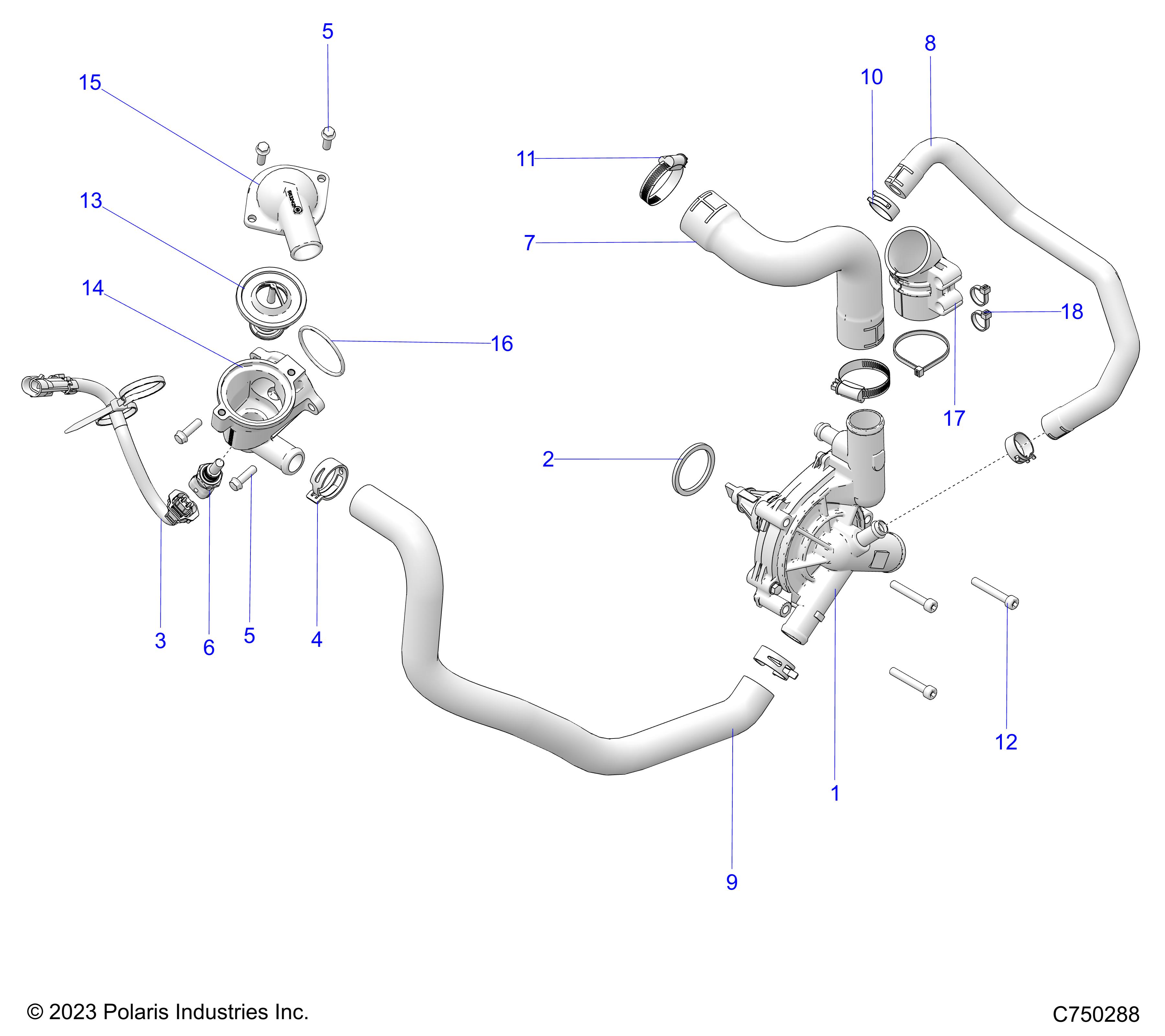 ENGINE, WATERPUMP AND BYPASS - Z25XPD92A/92B (C750288)