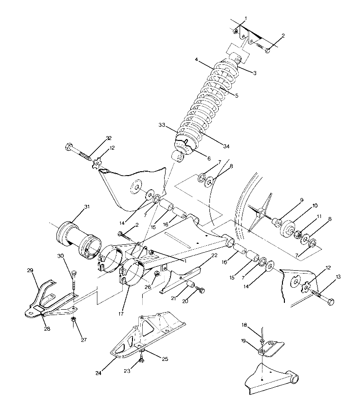 Swing Arm Weldment and Rear Shock  Assembly (4916331633021A)