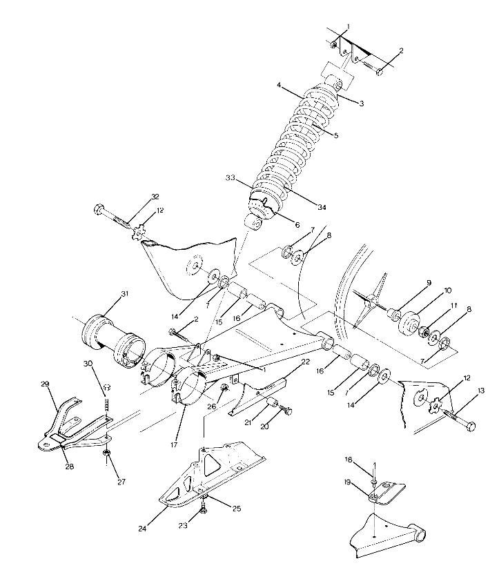 Swing Arm Weldment and Rear Shock  Assembly (4916341634021A)