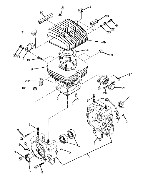 Crankcase and Cylinder Assembly (4916341634032A)