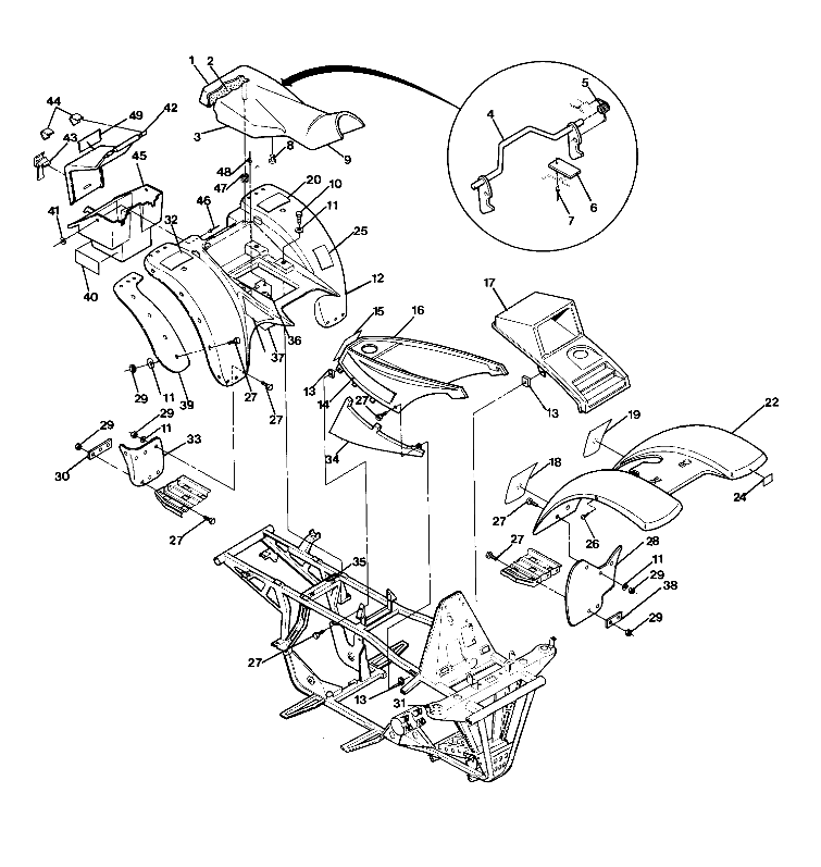 Body Assembly 4x4-Updated 4/89 (4916351635001A)