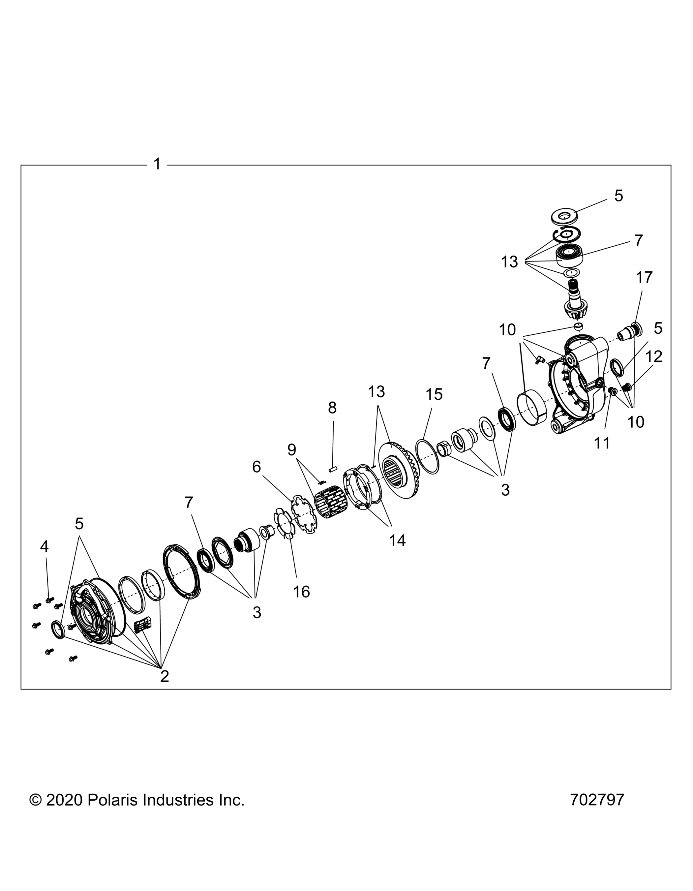 DRIVE TRAIN, FRONT GEARCASE INTERNALS - R21RRJ99A9/B9 (702797)