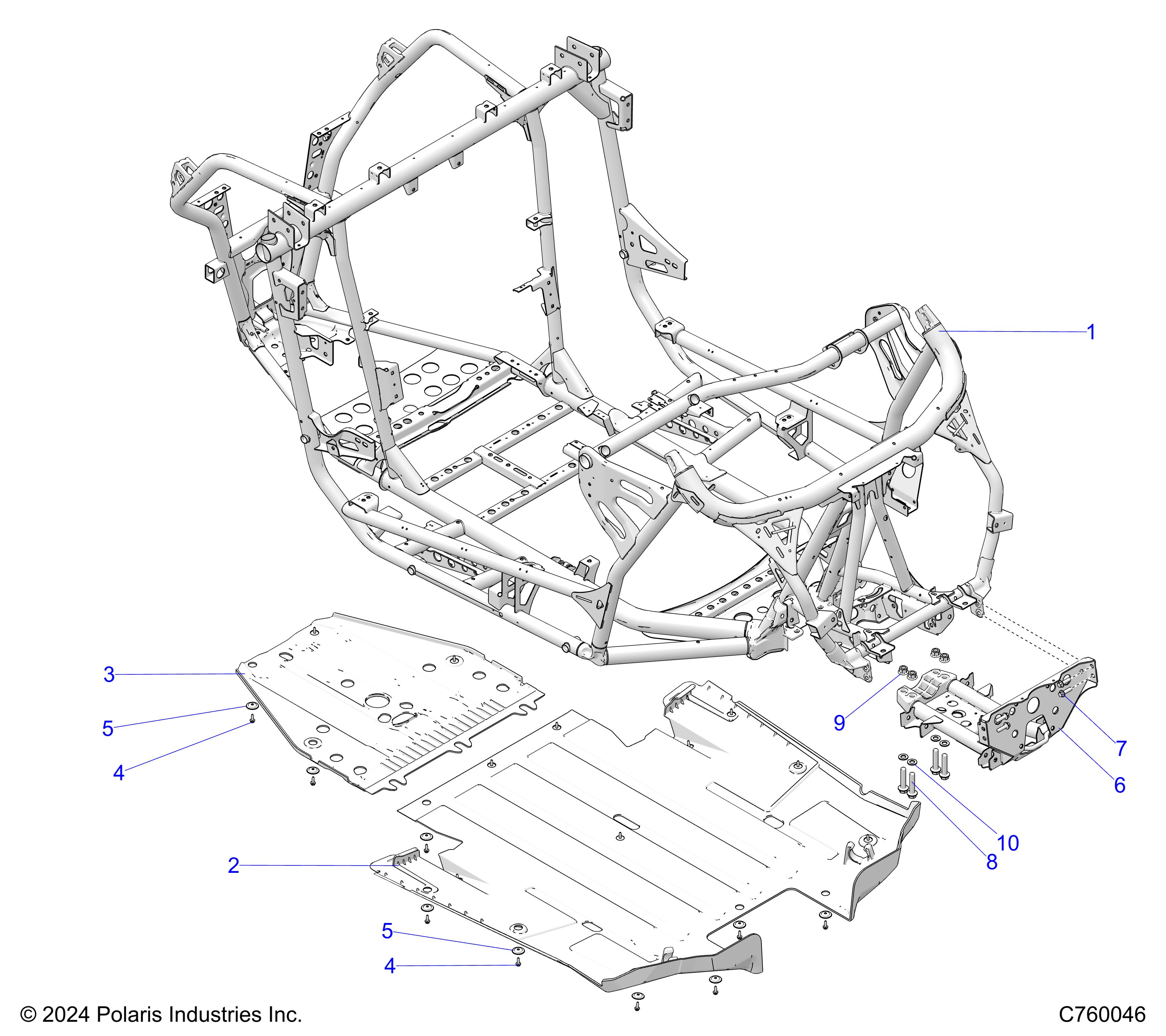 CHASSIS, MAIN FRAME AND SKID PLATES - Z25XPE92A/92B (C760046)