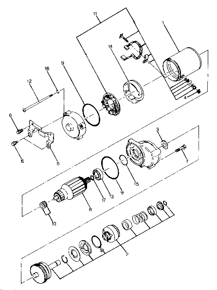 Starting Motor Assembly Updated 5/90 (4917711771037A)