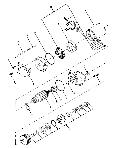 Starting Motor Assembly  Updated 5/90 (4917721772036A)