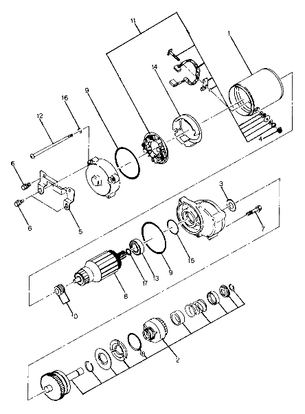 Starting Motor Assembly   Updated 5/90 (4917731773045A)