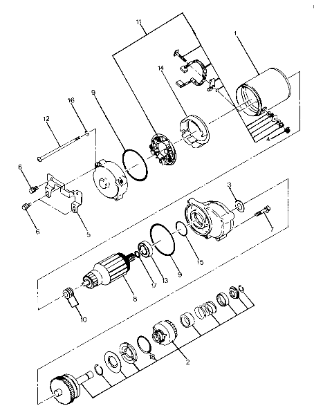 Starting Motor Assembly Updated 5/90 (4917741774040A)