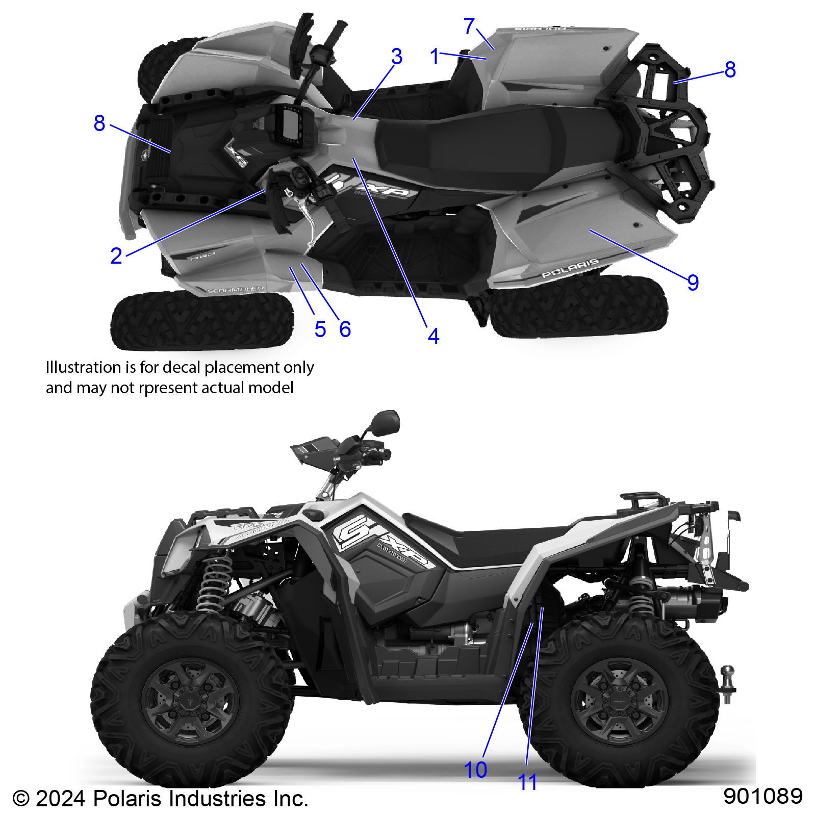 BODY, DECALS, STANDARD - A25SGE95CT (901089)