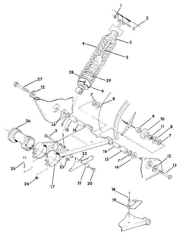 Swing Arm Weldment and Rear Shock Assembly (4918411841021A)