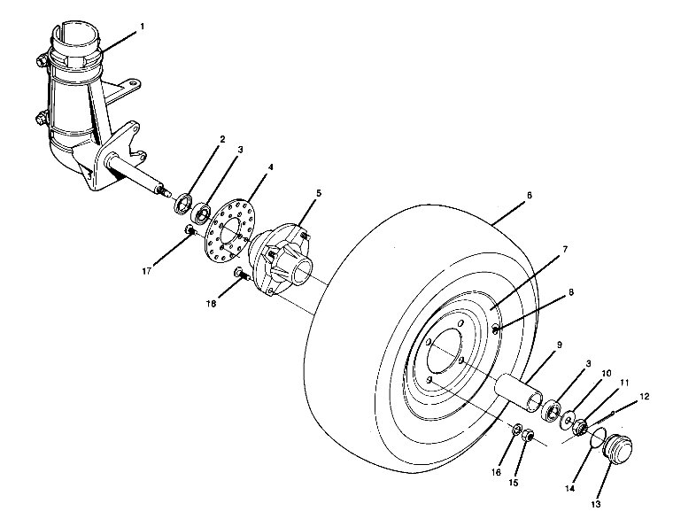 FRONT WHEEL ASSEMBLY  350 2X4 (4918531853017A)