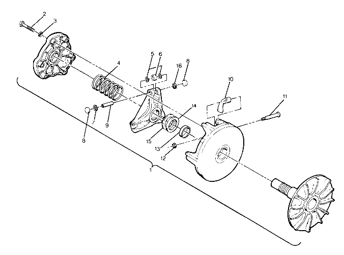 DRIVE CLUTCH ASSEMBLY   350 2X4 (4918531853025A)