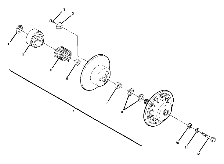 DRIVEN CLUTCH ASSEMBLY 350 2X4 (4918531853026A)