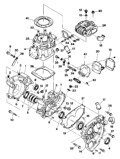 Crankcase and Cylinder Assembly (4918541854041A)