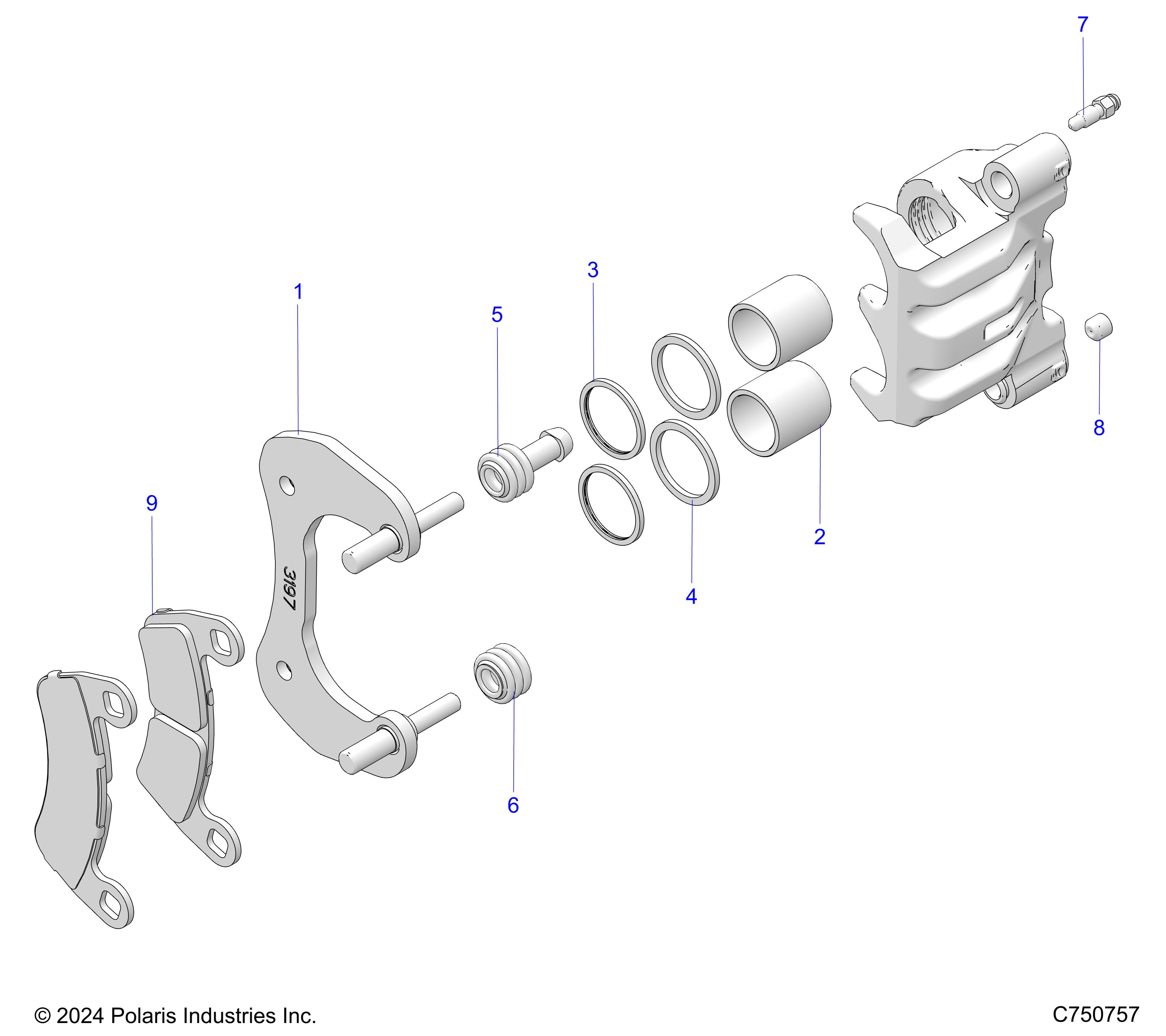 BRAKES, CALIPER, REAR - Z25X4B92AP/BP (C750757)