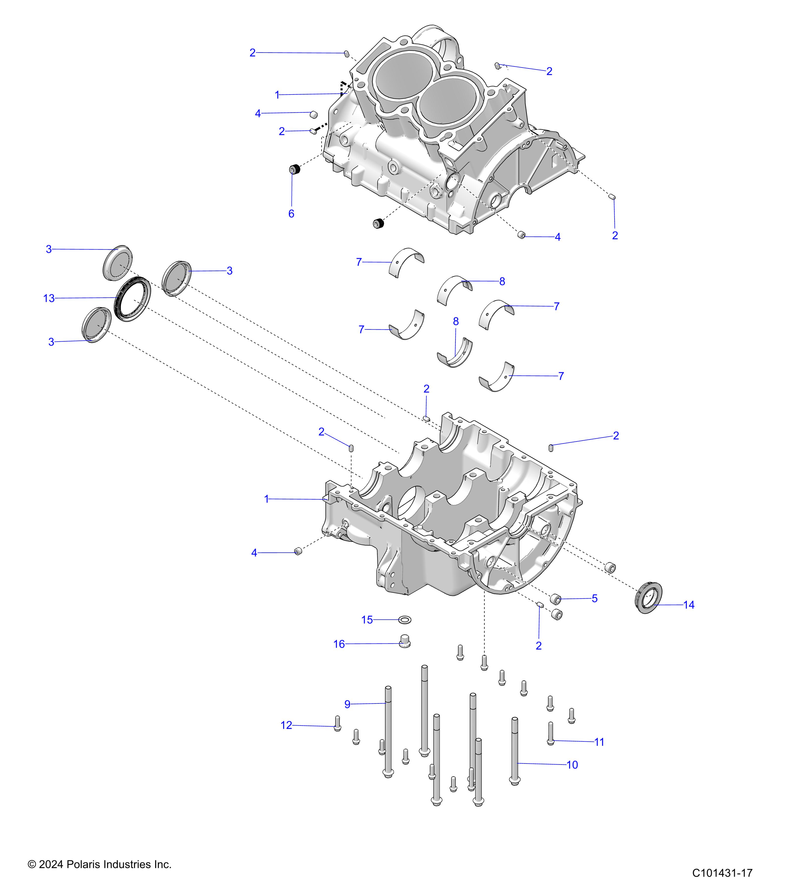 ENGINE, CRANKCASE - A25SGE95AT (C101431-17)