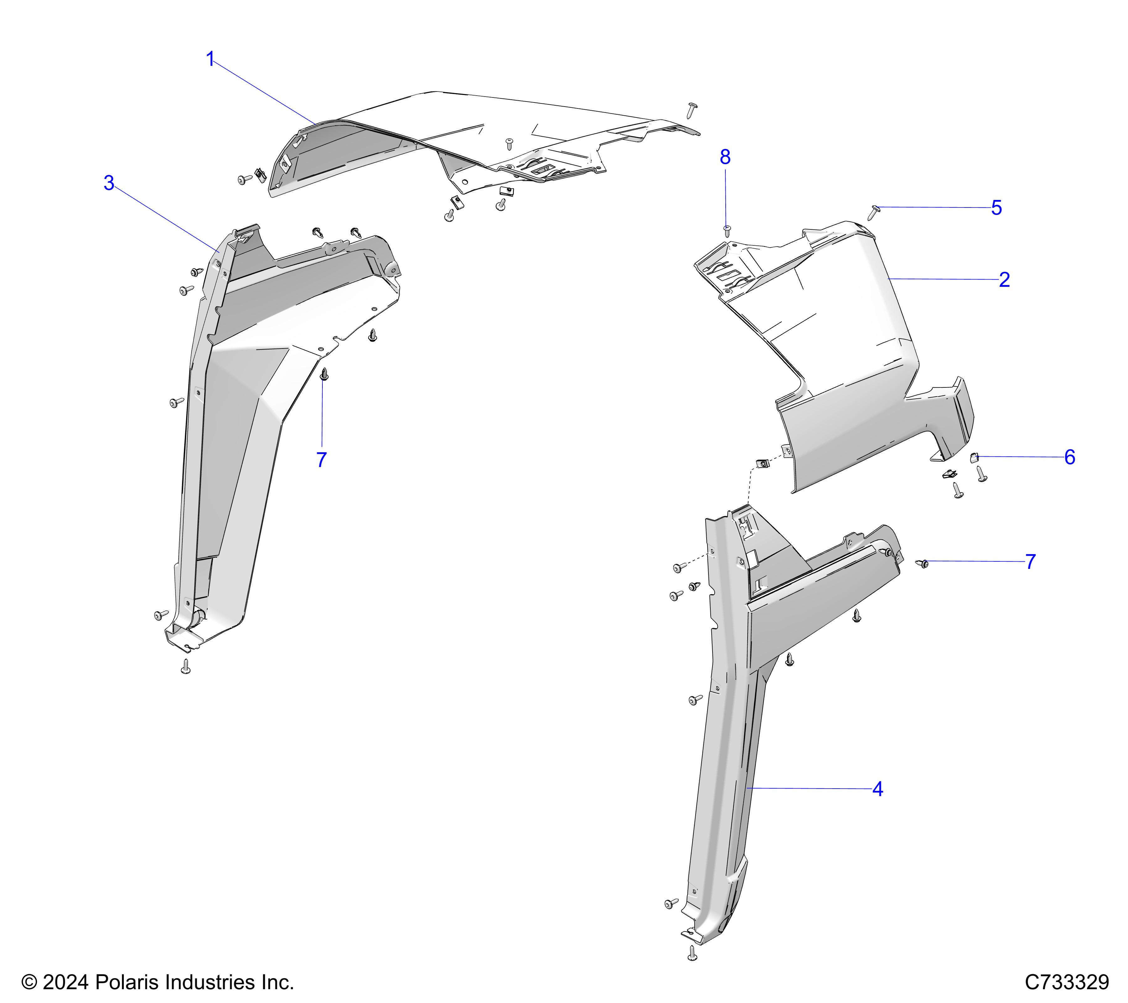 BODY, FRONT FENDERS - R25RRE99FK (C733329)