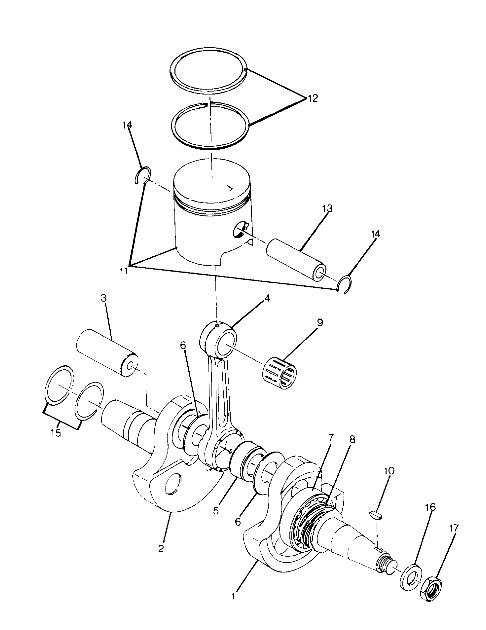 CRANKSHAFT and PISTON ASSEMBLY TRAIL BLAZER (4919761976034A)