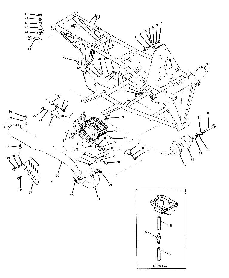 ENGINE and MUFFLER MOUNTING Trail Boss - Update (4919771977005A)