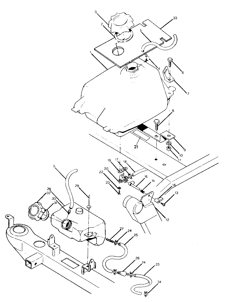 FUEL TANK ASSEMBLY Trail Boss-Update (4919771977009A)